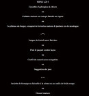 Menu Le Sosthene Bacchus - Le menu 