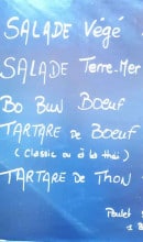 Menu La chaise longue - Les entrées