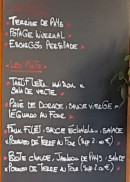 Menu La Fabrique - Les entrées et plats