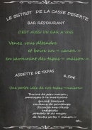 Menu Le Bistrot de La Casse Déserte - Assiette de tapas