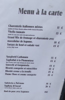 Carte et menu de La Pause du Viandante à Chateau Ville Vieille — Le menu à la carte