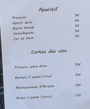 Carte et menu de La Pause du Viandante à Chateau Ville Vieille — Les apéritifs, carte des vins