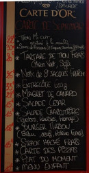 Carte et menu de Restaurant glacier de la plage à Saint Julien en Champsaur — Un exemple de menu du jour