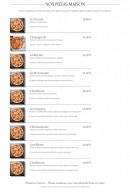 Menu Café du commerce - Les pizzas maison