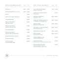 Menu Bella Bay - Les champagnes et vins blancs