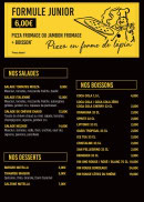 Menu Casa Pizza - Les salades, desserts et boissons, ...