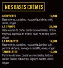 Menu Casa Pizza - Les pizzas base crème