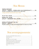 Menu Dõna - Les menus et accompagnements