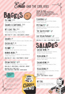 Menu Emilie's - Bagels et salades