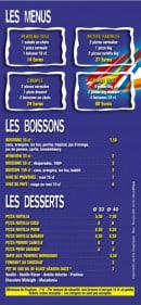 Menu Euro pizza - les menus boissons et desserts