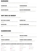 Menu Five Guys - Les burgers, hot dog au bœuf et sandwiches