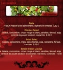 Menu Indian Lounge - Les salades