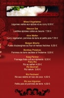 Menu Indian Lounge - Les légumes et riz