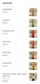 Menu KhaeSarap - Les boissons