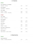 Menu L'eau de vie - Les vins page 11