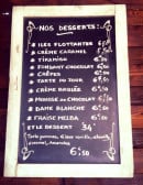 Menu Le 34 - Les desserts