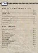 Menu Le Café de Nice - Les poissons grillés et viandes