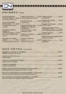 Menu Le Café de Nice - Les entrées et pâtes