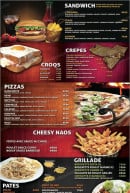 Menu Naos - Les sandwiches, crepes,....