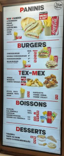 Menu Nice kebab nice - Les burgers , tex mex et boissons