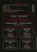 Menu Pizza Sainte Marguerite - Les boissons et menus