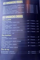 Menu Snack The Station - Les sandwiches