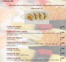 Menu Sushi Ya - Les californias roll