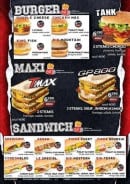 Menu Tank burger - Les burgers, maxi et sandwiches