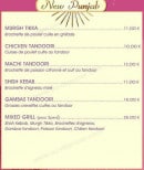 Menu Le New Punjab - Les tandouris