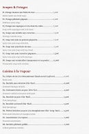 Menu Palais de Grasse - Les soupes, potages et cuisine à la vapeur