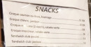 Menu Le Cafe Des Sports - Les snacks