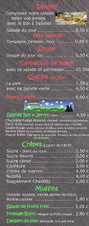 Menu Nini - Les salades, petit pain bio, soupes...