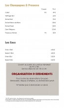 Menu Escale gourmet - Les champagnes, eaux et autres informations