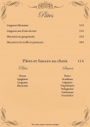 Menu Casa Mia - Les pâtes