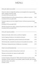 Menu Le Potager - Les menus