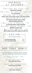 Menu Lagon - Les entrées, salades et poke bowls