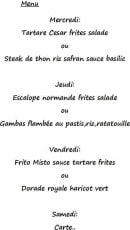 Menu Brasserie du stade - Un exemple de menu