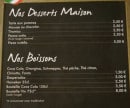 Menu Pizza du soleil - Les desserts et boissons