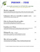 Menu Restaurant Grec Olive - Les poissons