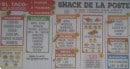 Menu Snack de la poste - Viandes, desserts, boissons,......