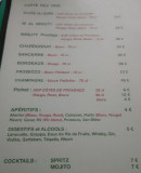 Menu Seaside Café - La carte des vins