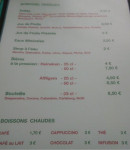 Menu Seaside Café - Les boissons