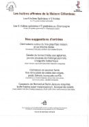 Carte et menu de La Mère Germaine à Villefranche sur Mer — Huîtres et suggestions d'entrées