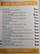 Menu Pizzeria Football club - Les classiques