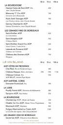 Menu Vidaa Le Moulin de Mougins - Les bourgone, grands vins de Bordeau, ...