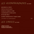 Menu Vidaa Le Moulin de Mougins - Les accompagnements, sauces