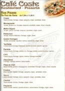 Menu Café Coste - Les pizzas suite 