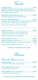 Menu Bahia Plage - Viandes et poissons 