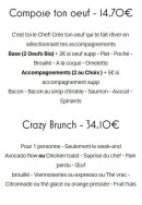 Carte et menu de Family's à Villeneuve Loubet — Œuf personnalisés et crazy brunch