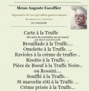 Carte et menu de L'Auberge Fleurie à Villeneuve Loubet — Menu auguste escoffier